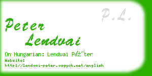 peter lendvai business card